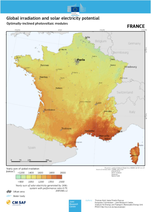 carte de la france sur les témpératures